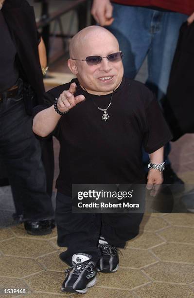 Actor Verne Troyer attends ESPN's Ultimate X movie premiere May 6, 2002 in Universal City, CA.