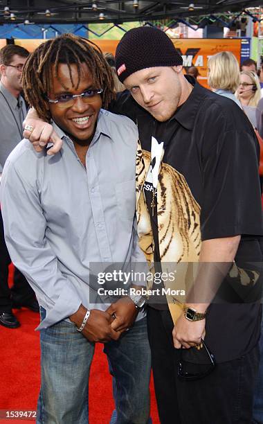 Games commentators Selma Masekela and Jason Ellis attend ESPN's Ultimate X movie premiere May 6, 2002 in Universal City, CA.