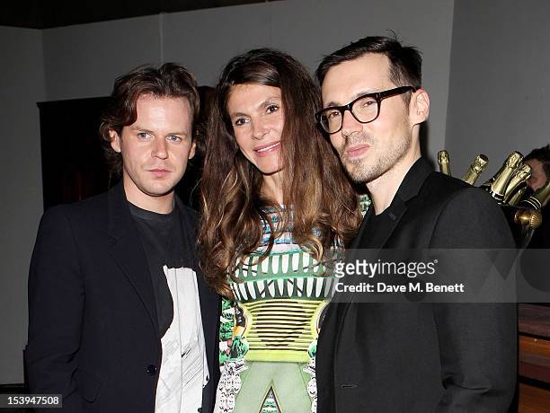 Christopher Kane, founder of the Emdash Foundation Andrea Dibelius and Erdem Moralioglu attend a private dinner hosted by Matthew Slotover and Amanda...