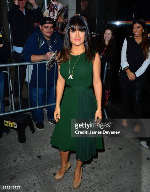 Salma Hayek leaves the 'Wendy Williams Show' taping at Chelsea Studios on September 17, 2012 in New York City.
