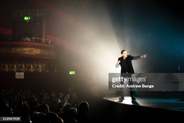 Ricky Ross of Deacon Blue performs on stage for their 25th Anniversary Tour at Manchester Apollo on October 11, 2012 in Manchester, United Kingdom.