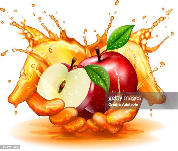 apple splashing concept - apple water splashing stock illustrations