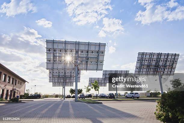 germany, saxony, view of solar panels - saxony foto e immagini stock