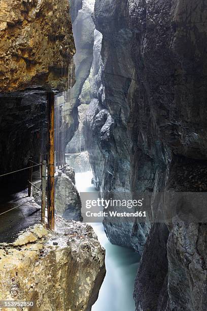 germany, bavaria, view of partnachklamm gorge - partnach gorge stock pictures, royalty-free photos & images