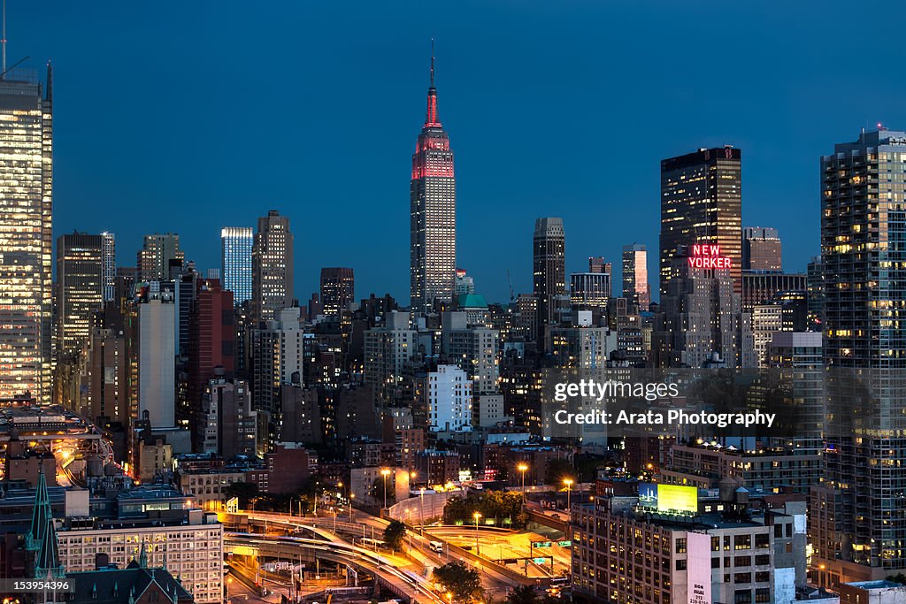 Empire State Building in Red