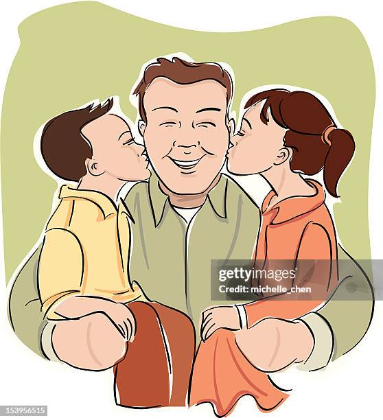 we love daddy - single dad stock illustrations