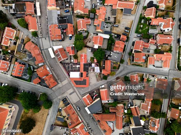 aerial view of skagen city - jutland stockfoto's en -beelden
