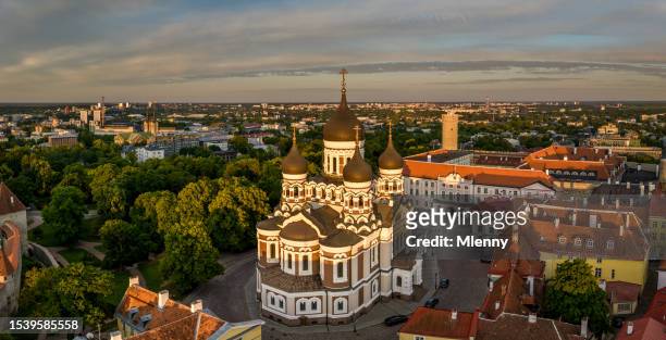 alexander nevsky cathedral old town tallinn toompea hill estonia - tallinn stock pictures, royalty-free photos & images