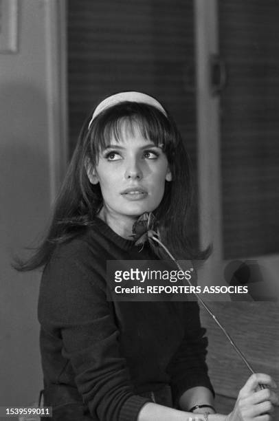 Danièle Gaubert lors d'une répétition scène avant le début du tournage du film 'Le Grand Dadais' à Paris le 16 janvier 1967