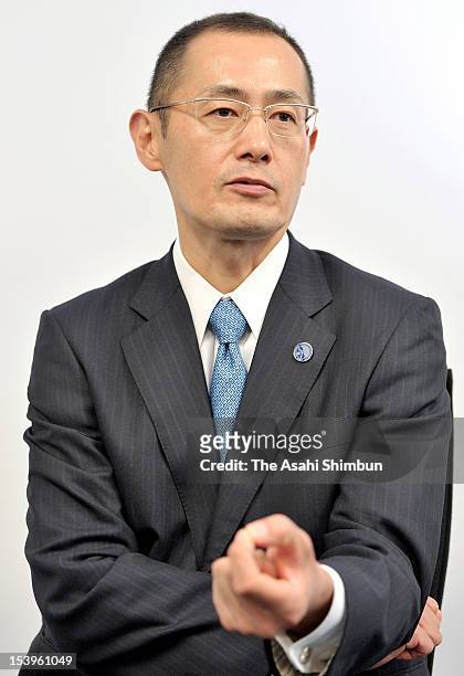Kyoto University Professor and Nobel Prize laureate in Medicine Shinya Yamanaka speaks during the exclusive interview with the Asahi Shimbun on...