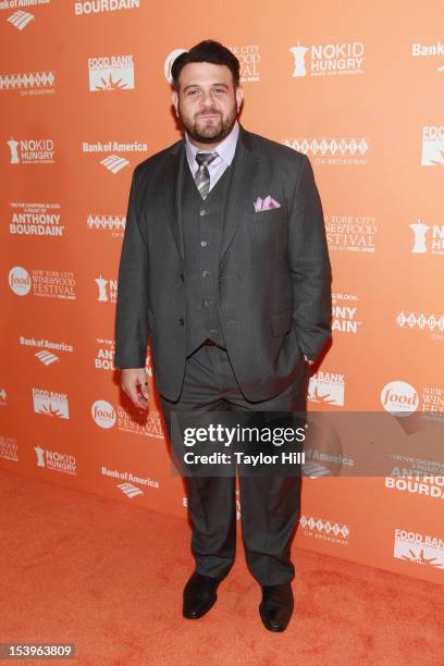 Personality Adam Richman attends On The Chopping Block: A Roast of Anthony Bourdain at Pier Sixty at Chelsea Piers on October 11, 2012 in New York...