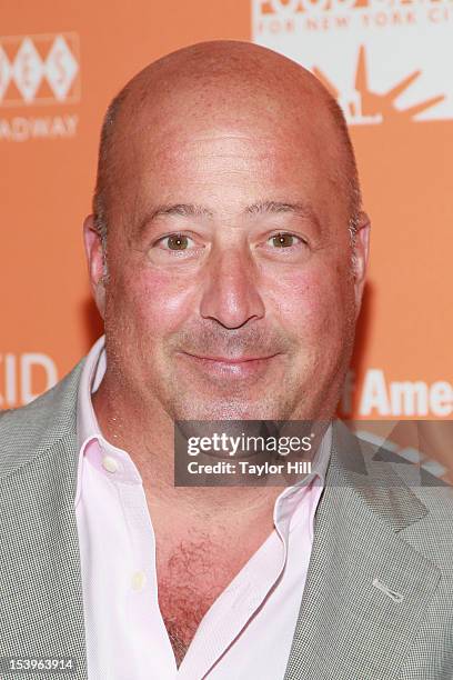 Personality Andrew Zimmern attends On The Chopping Block: A Roast of Anthony Bourdain at Pier Sixty at Chelsea Piers on October 11, 2012 in New York...