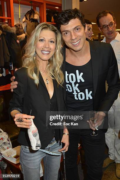 Tristane Banon and Taig Khris attend the 'Moustache Night' Party At The Bazar de L'Hotel de Ville Boutique Hommes on October 11, 2012 in Paris,...