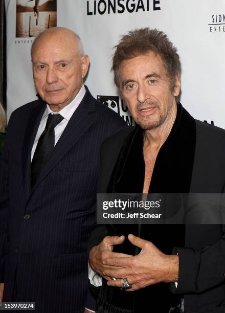 Alan Arkin and Al Pacino attend the "Stand Up Guys" premiere during the opening night of the 48th Chicago International Film Festival at the Harris...