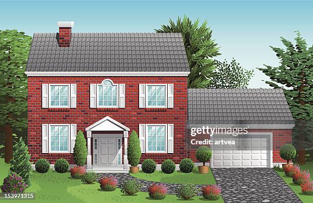 house - gebäudefront stock-grafiken, -clipart, -cartoons und -symbole