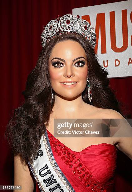 Wax figure of Former Miss Universe 2010 Ximena Navarrete is unveiled at Mexico City Wax Museum on October 11, 2012 in Mexico City, Mexico.
