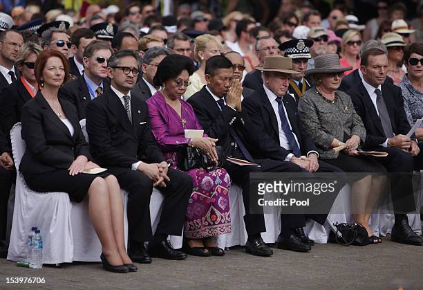 Australian Prime Minister Julia Gillard, Indonesian Foreign Minister Marty Natalegawa, wife of Bali Governor Ayu Pastika, Bali Governor Made Mangku...