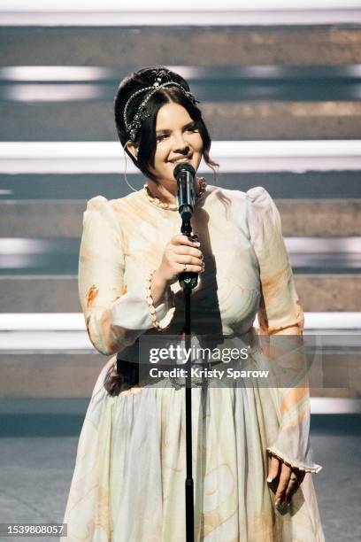 Lana Del Rey performs on stage at L'Olympia on July 10, 2023 in Paris, France.