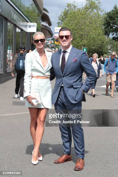 Nadiya Bychkova and Kai Widdrington attend day eleven of the Wimbledon Tennis Championships at All England Lawn Tennis and Croquet Club on July 13,...