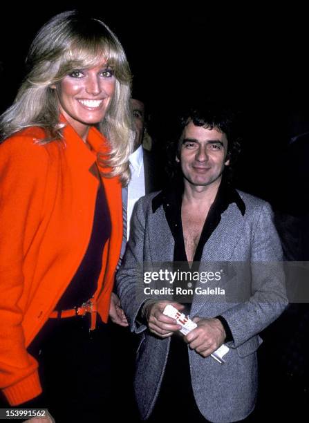 Actress Susan Anton and Dudley Moore attend a performance of the Broadway musical "It's So Nice to Be Civilized" on May 30, 1980 at the Martin Beck...