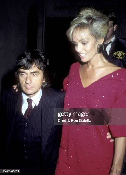 Actor Dudley Moore and actress Susan Anton attend the "Never Say Never Again" Premiere Party on October 10, 1983 at the Westwood Marquis Hotel in...