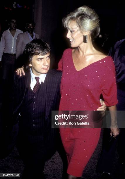 Actor Dudley Moore and actress Susan Anton attend the "Never Say Never Again" Premiere Party on October 10, 1983 at the Westwood Marquis Hotel in...