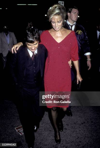 Actor Dudley Moore and actress Susan Anton attend the "Never Say Never Again" Premiere Party on October 10, 1983 at the Westwood Marquis Hotel in...