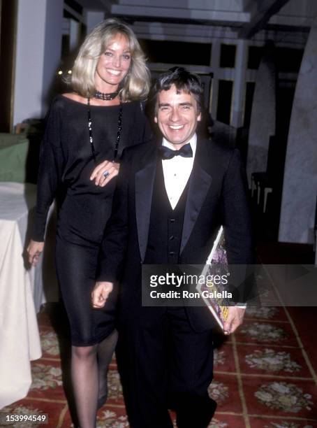 Actress Susan Anton and actor Dudley Moore attend the British Olympic Association/USA Hosts a Gala Dinner in Honor of Prince Andrew During His...