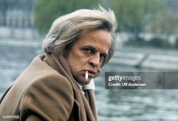 German actor Klaus Kinski poses during a portrait session held during February 1976 in Paris, France.