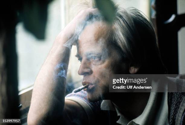 German actor Klaus Kinski poses during a portrait session held during February 1976 in Paris, France.