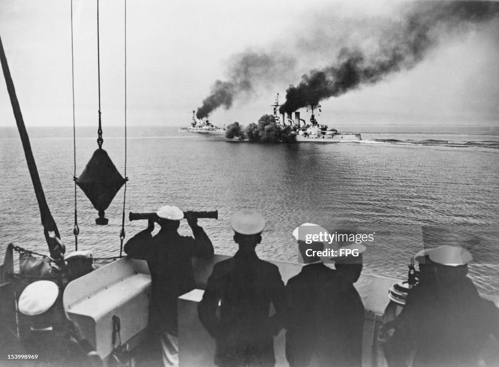 German Battleship On Manoeuvres