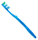 Blue toothbrush on a white background