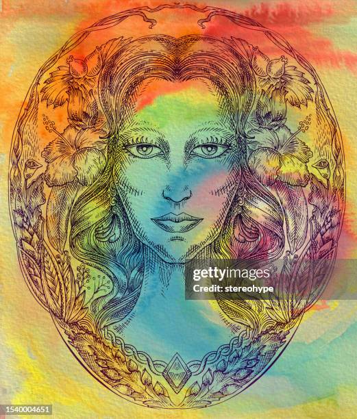 eternal faery - corn okra stock illustrations
