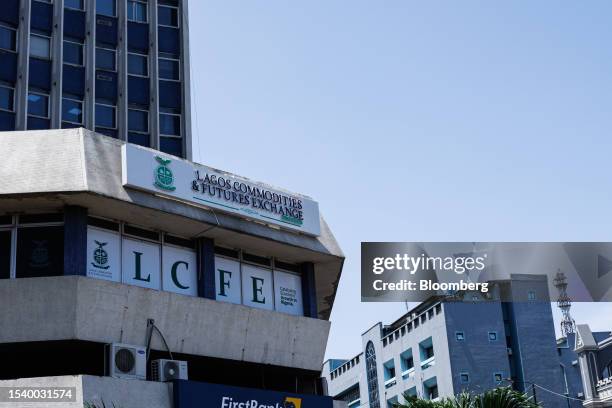 The Lagos Commodities and Futures Exchange office in Lagos, Nigeria, on Monday, July 17, 2023. Nigeria's monthly inflation rate soared to a...