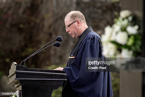 Chaplain whitley speaks during the Bali Bombing 10th anniversary memorial service at Garuda Wisnu Kencana on October 12, 2012 in Jimbaran, Bali,...