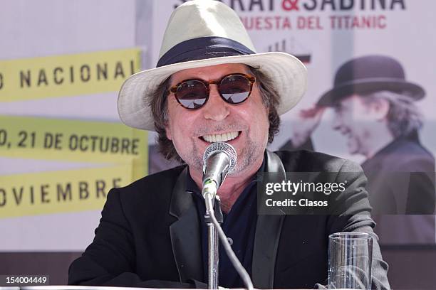 Joaquin Sabina smile during the press conference on October 11, 2012 in Mexico City, Mexico.