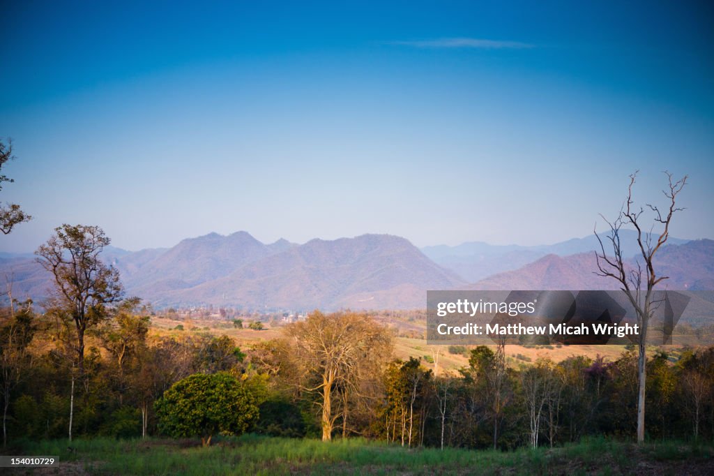 A sunset over the city of Pai.