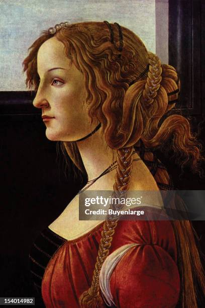 Painting of Portrait of Simonetta Vespucci, 1475.