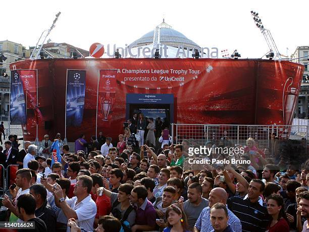 General view of Unicredit Arena during the UEFA Champions League Trophy Tour 2012/13 on October 12, 2012 in Naples, Italy.