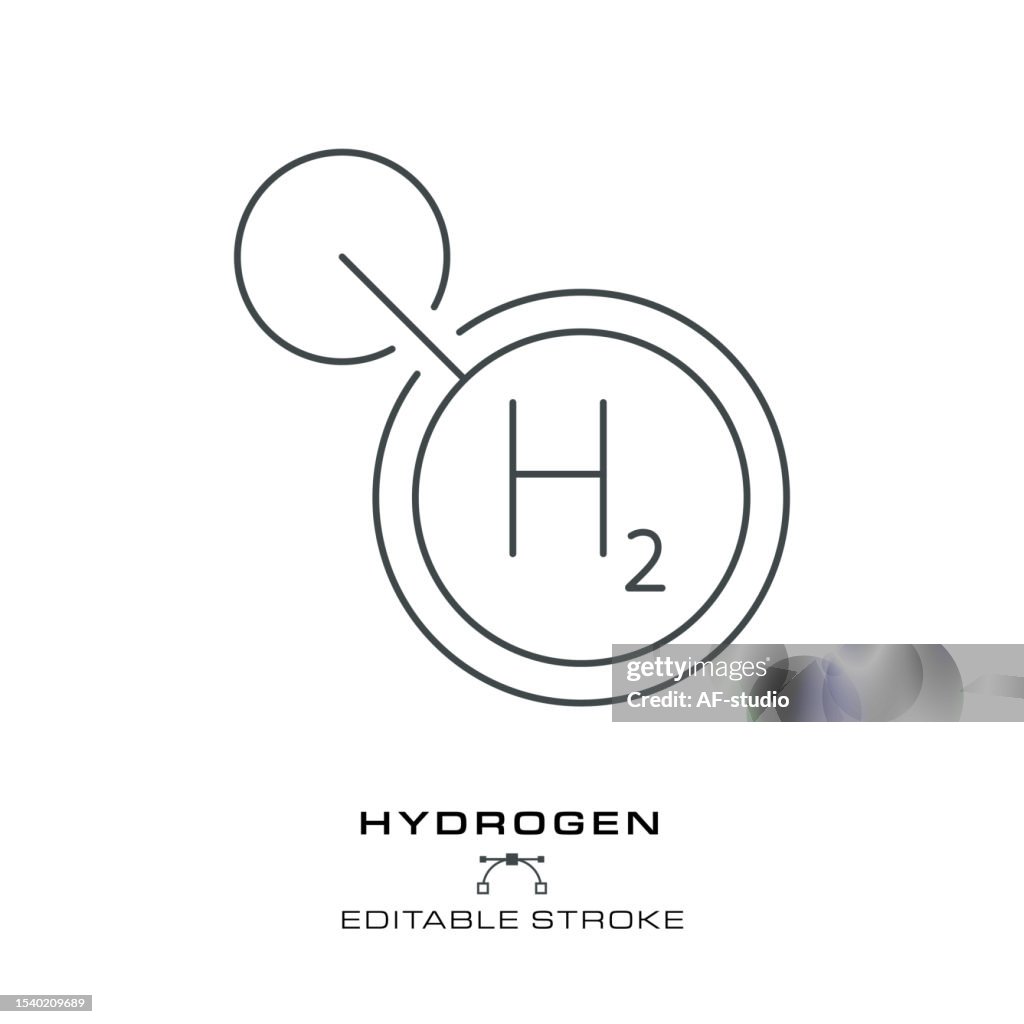 Hydrogen - Environmental Conservation - Editable Stroke
