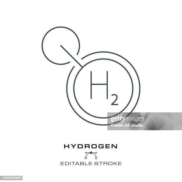 hydrogen - environmental conservation - editable stroke - hydrogen stock illustrations