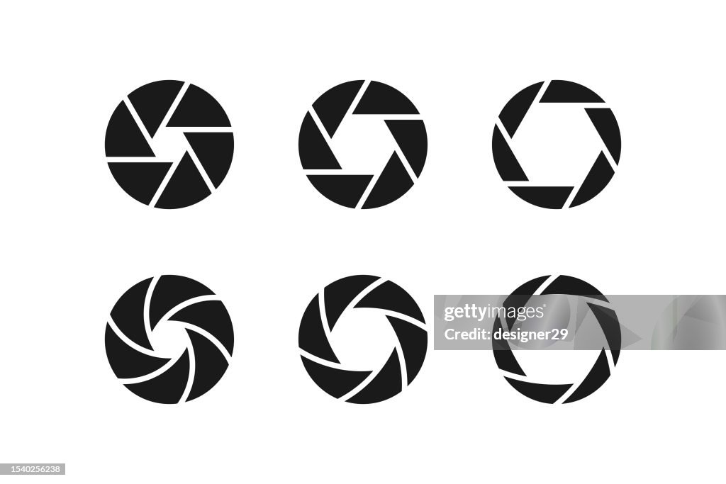 Camera Shutter Icon Set.