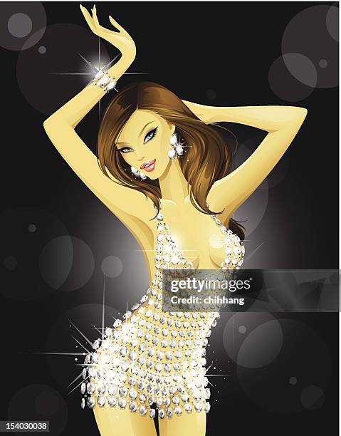 dazzling disco (diamond) - silver sequins stock illustrations