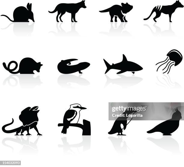 australian animal icons, set 2 - australian culture stock illustrations