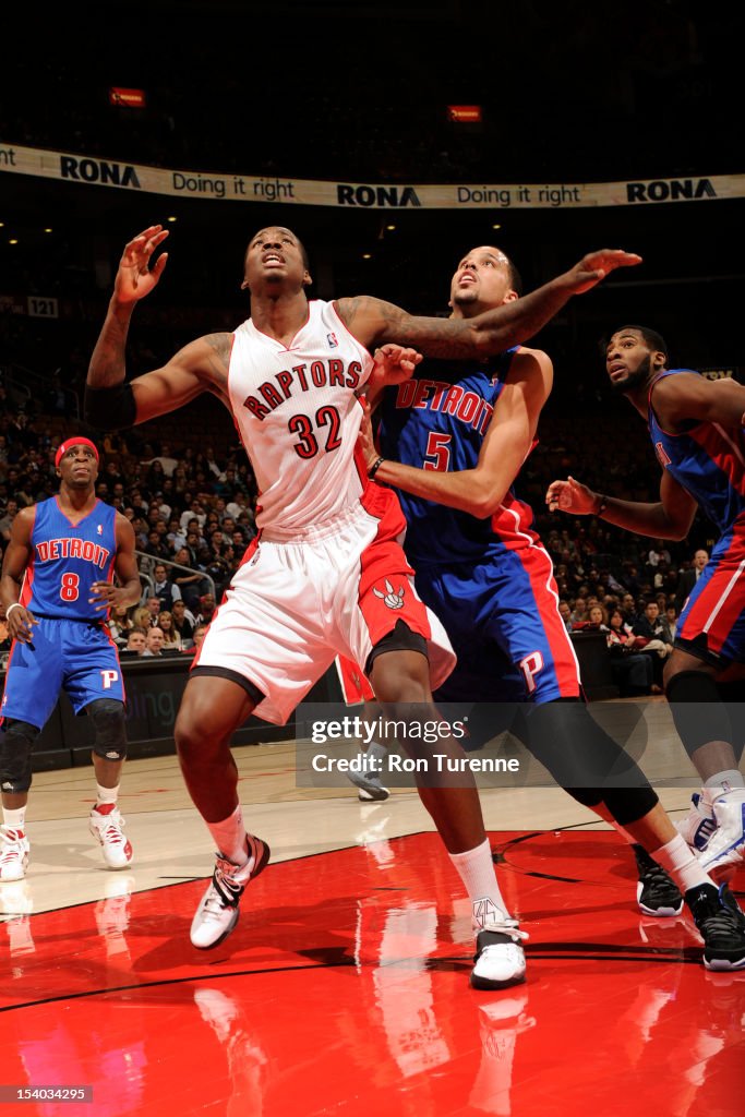 Toronto Raptors Fight Ed Davis of the Toronto Raptors fights for positioning against Austin ...