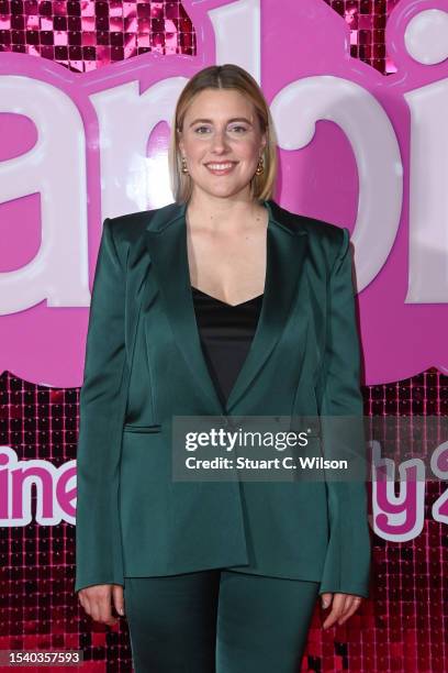 Greta Gerwig attends a photocall on July 13, 2023 in London, England.
