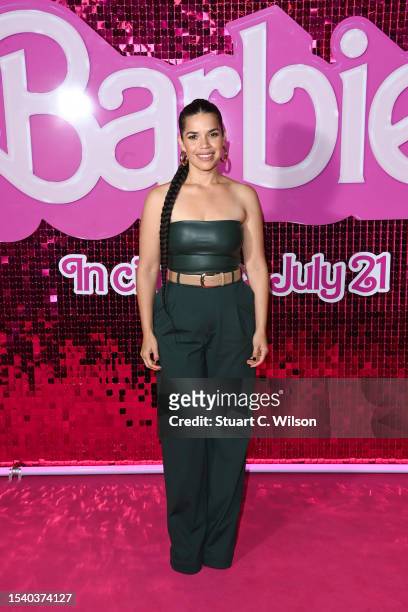 America Ferrera attends a photocall on July 13, 2023 in London, England.