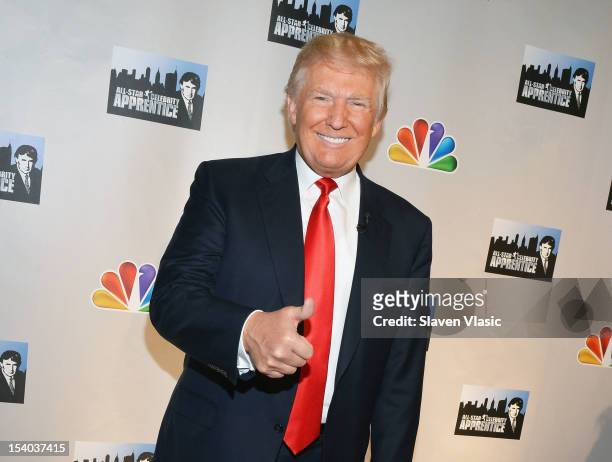 Personality Donald Trump attends the "Celebrity Apprentice All Stars" Season 13 Press Conference at Jack Studios on October 12, 2012 in New York City.