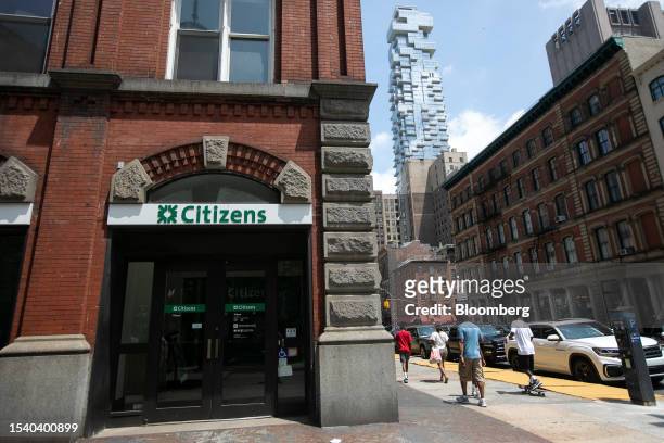 Citizens bank branch in New York, US, on Friday, July 7, 2023. Citizens Financial Group Inc. Is scheduled to release earnings figures on July 19....