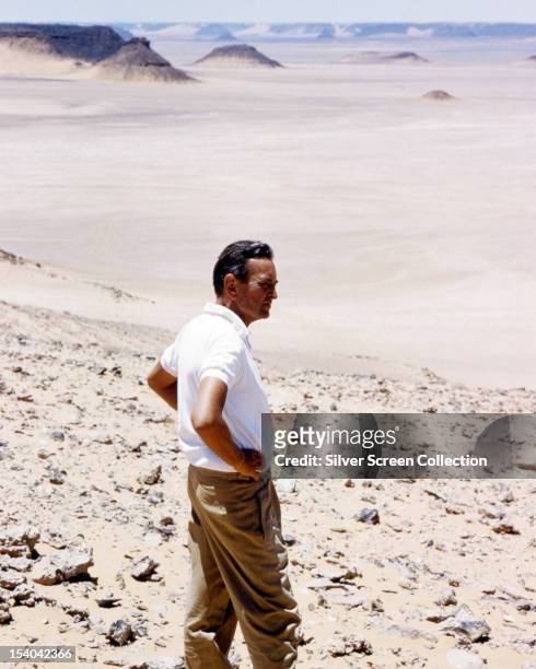 English director David Lean during location filming for 'Lawrence Of Arabia', 1962.